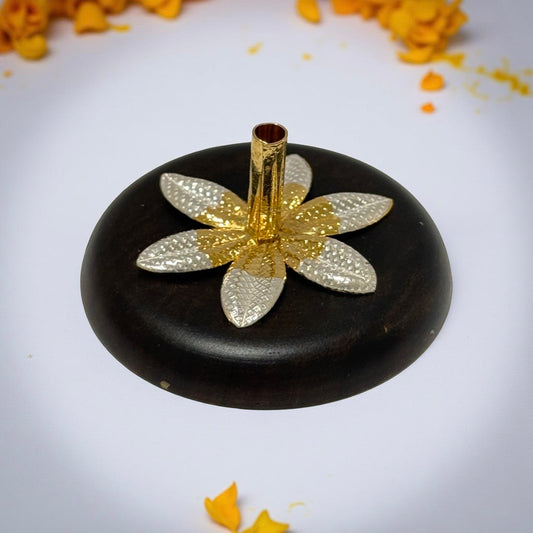 925 Silver Two Tone Flower Agarbathi Stand