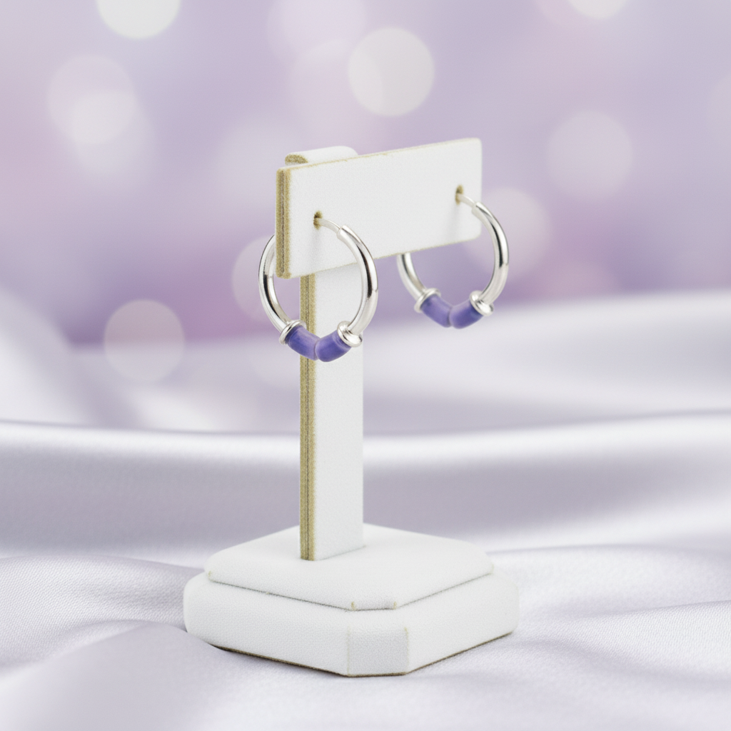 925 Sterling Silver Ria Epoxy Hoop Earring