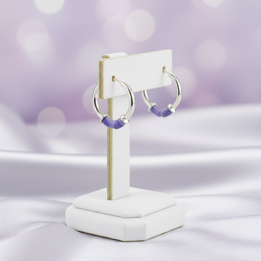 925 Sterling Silver Ria Epoxy Hoop Earring