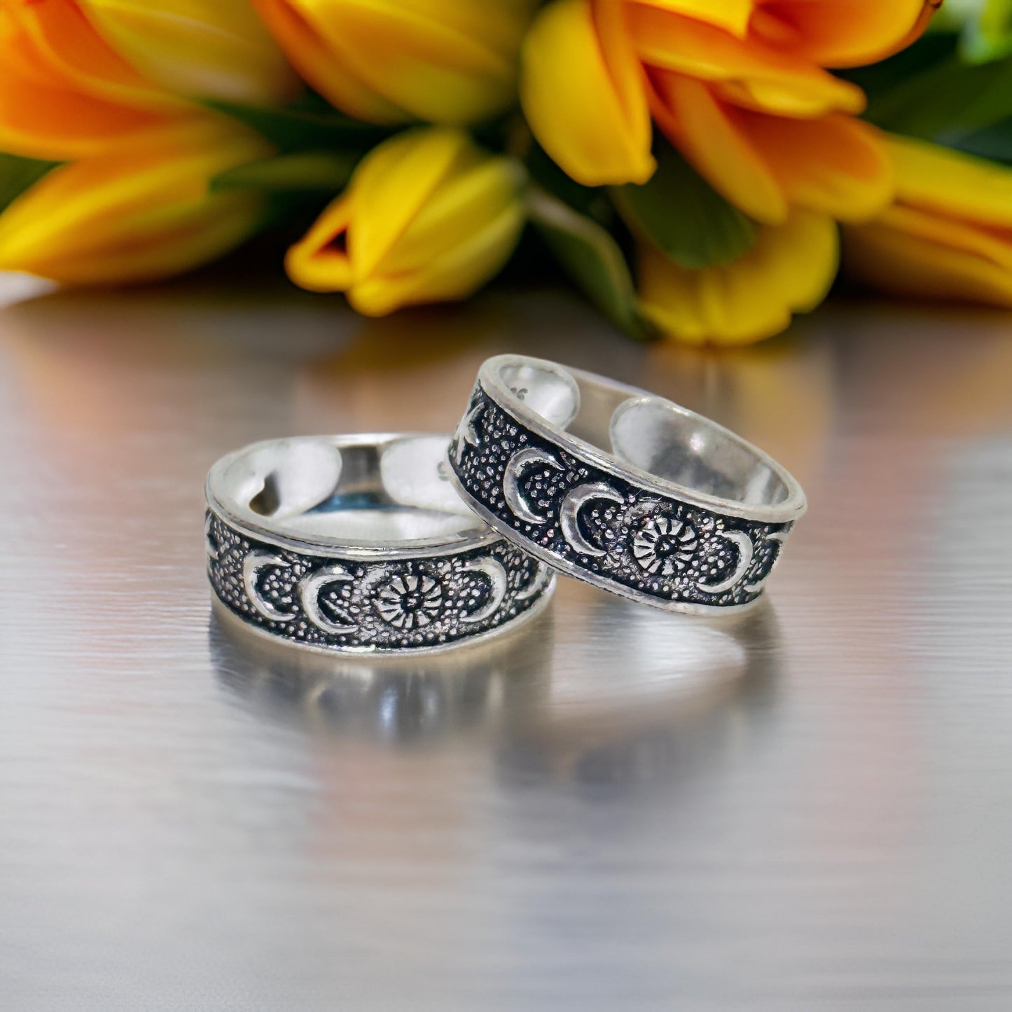 925 Antique Silver Kara Toe rings