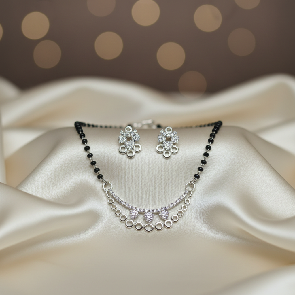 Ckara Mangal Sutra Necklace and Earrings Set