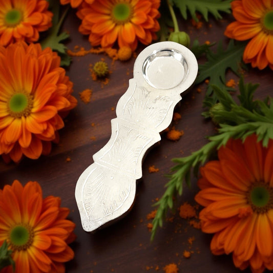 Silver Karpur Arti Diya 4.6 Inches