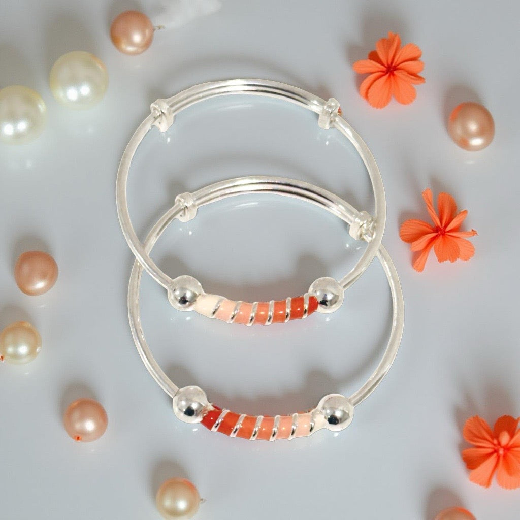 925 Silver Emma Enamel  Baby Bangle