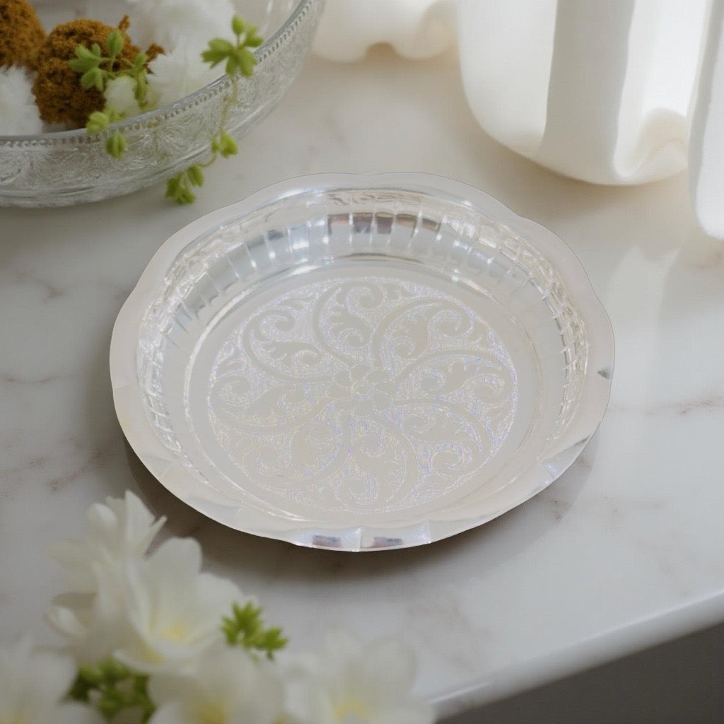 925 Silver Engraved Plate-3.4 Inches