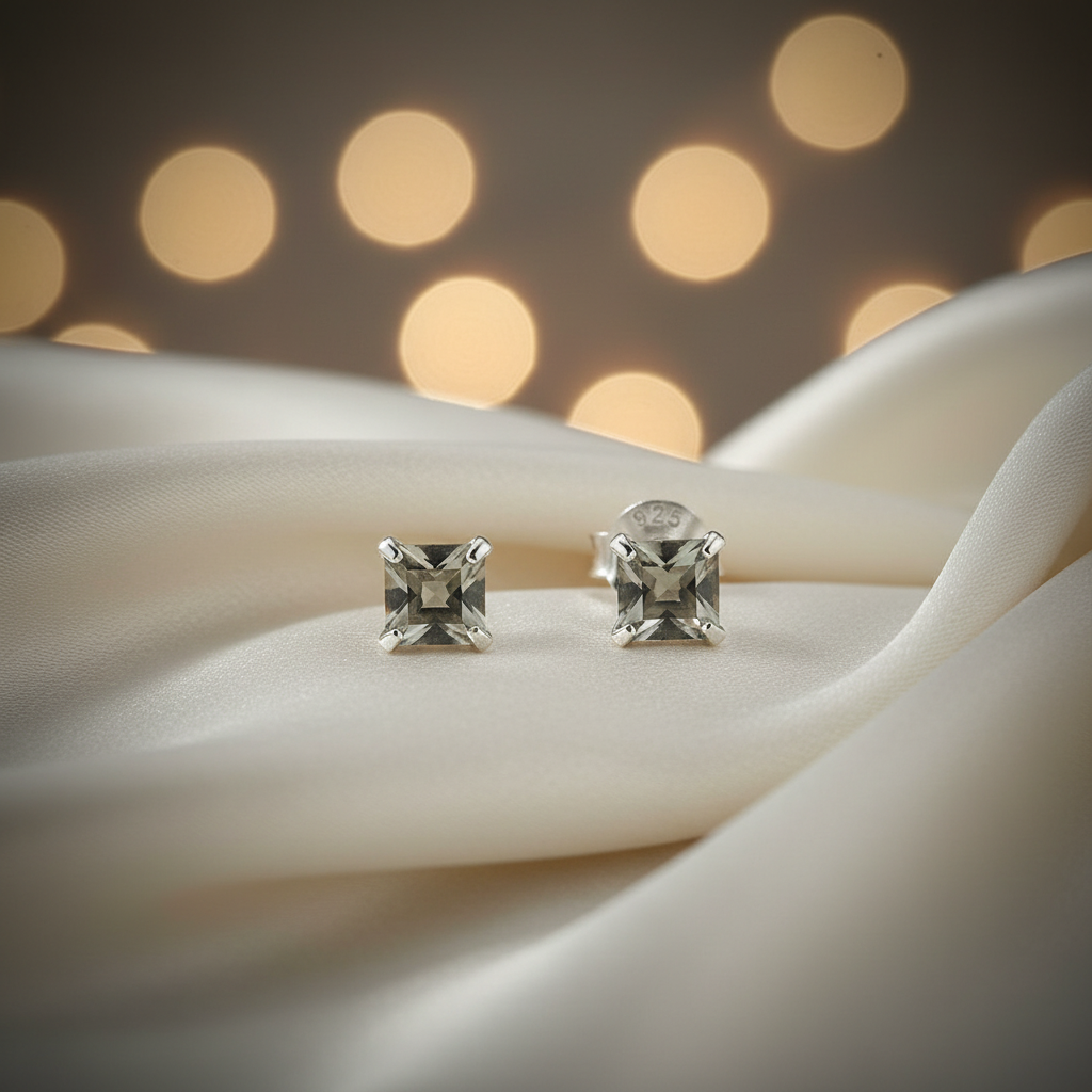 925 Silver Black Diamond Crystal Earrings