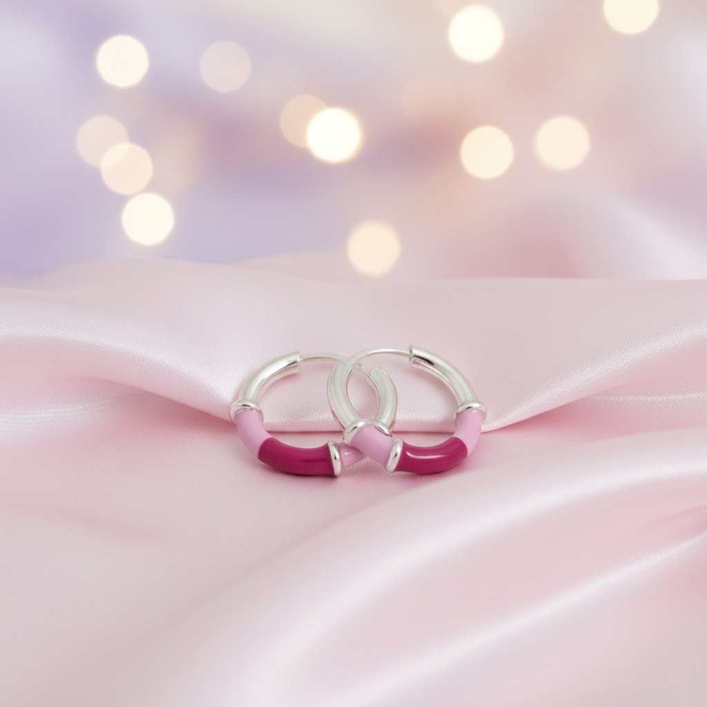 925 Sterling Silver Mia Epoxy Hoop Earring