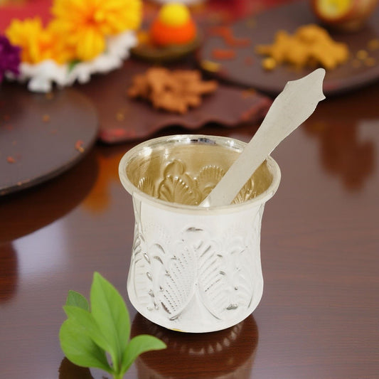 Silver Nakash Panchapathra Set 1.8 Inches