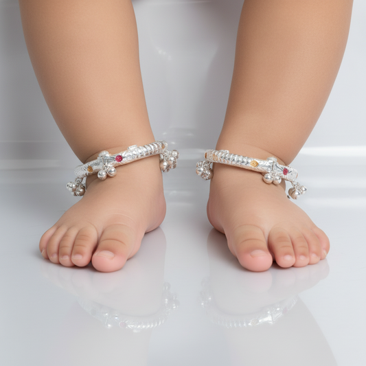 Silver Baby Hollow Anklet