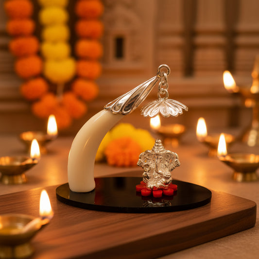 925 Silver Acrylic Ekadantha Ganesh Idol