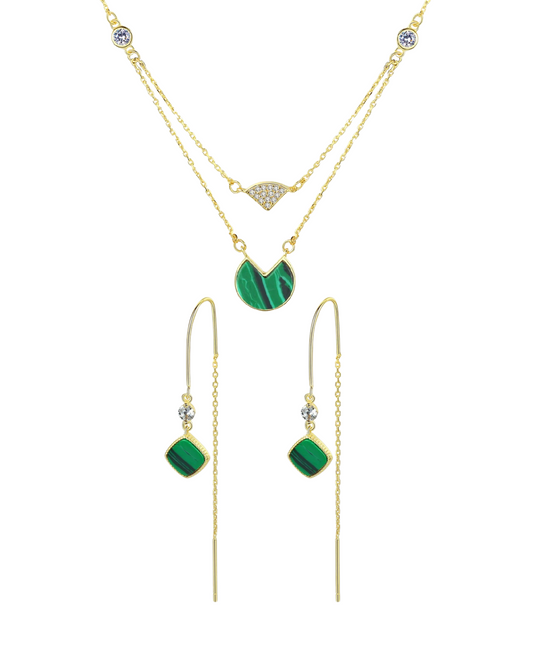 Yellow Gold Plated On 925 Sterling Silver Bella Necklace and  Earrings Set