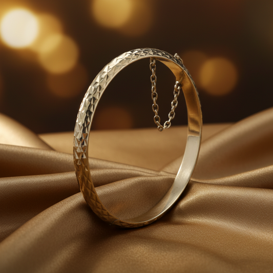 Silver Open Bracket Bangle Bracelet