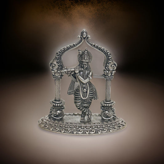 925 Antique Silver Krishna Idol-1.8 Inches