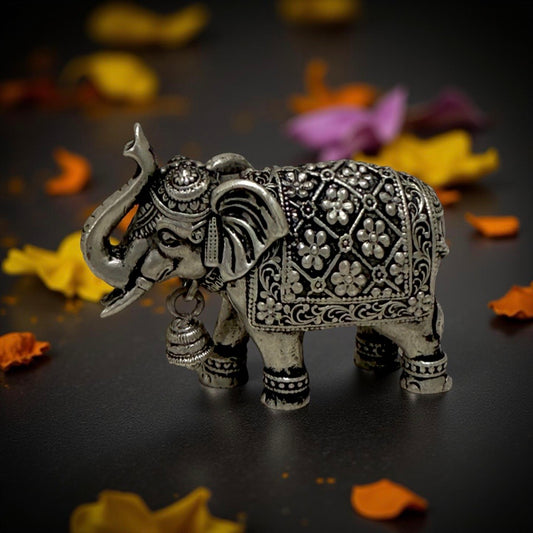 925 Silver Antique Elephnat  3D Idol- 1.2 inches