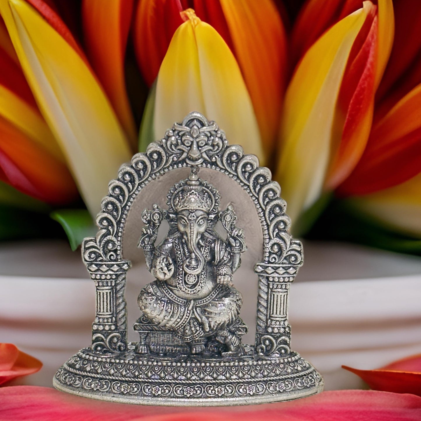 925 Antique Silver Ganesh Idol-1.4 Inches