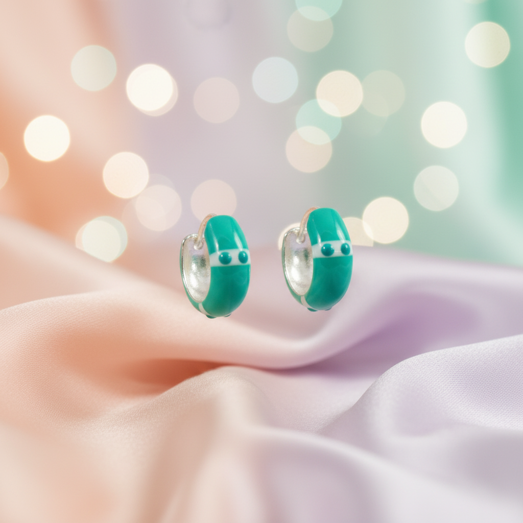 925 Sterling Silver Eva Epoxy Hoop Earring