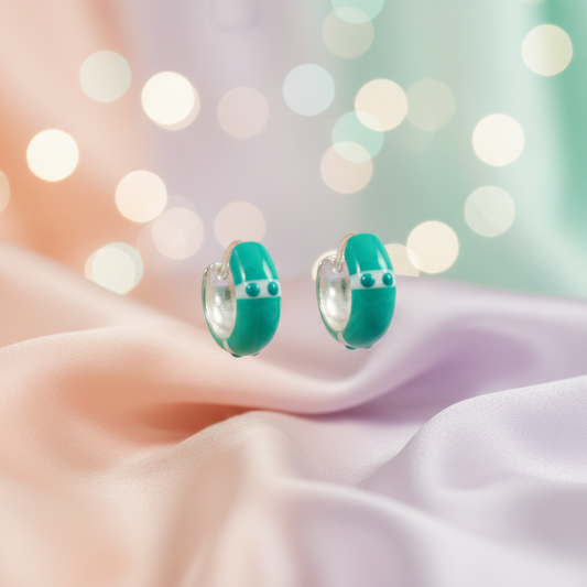 925 Sterling Silver Eva Epoxy Hoop Earring