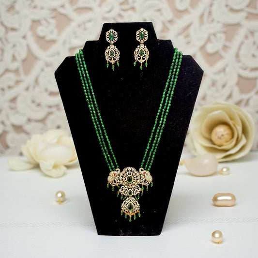 Mayuri Victorian Long Necklace and Earrings Set