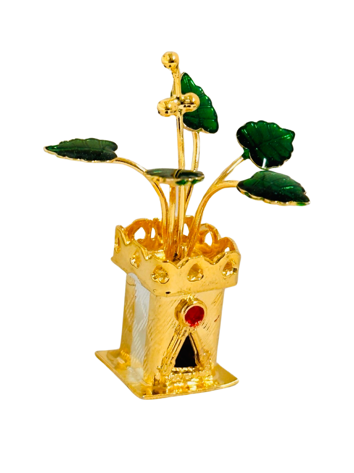 Gold Plated Silver Tulsi Plant 2 Inches