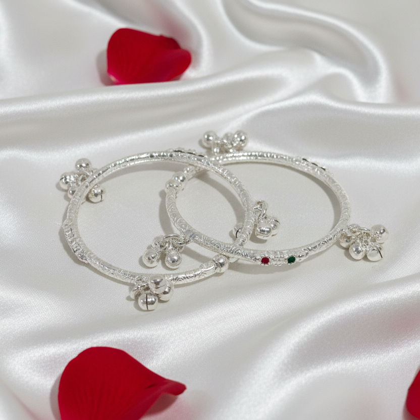 Deetya Silver New Born Anklet