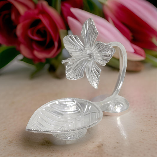 Silver Hibiscus Deepam