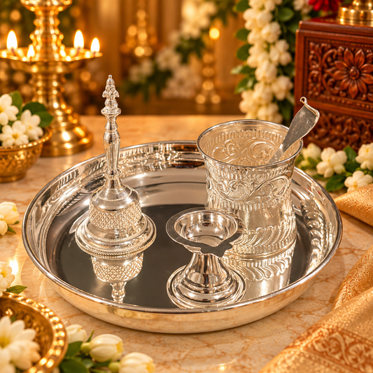 925 Silver Pooja Thali Set