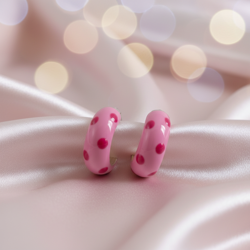 925 Sterling Silver Liya Epoxy Hoop Earring