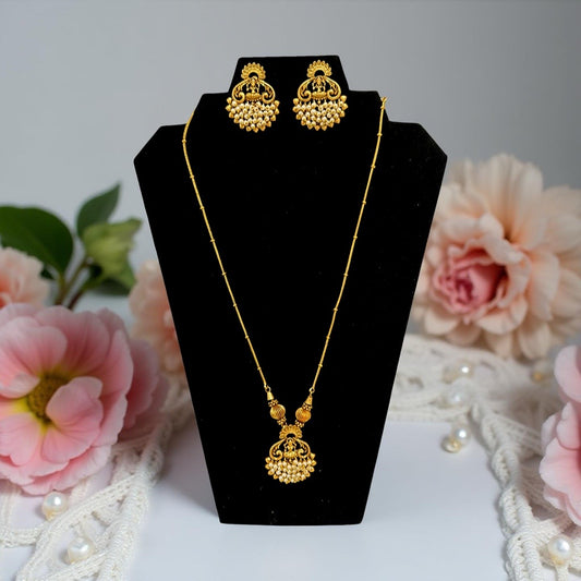 Deethya Long Necklace and Earrings Set
