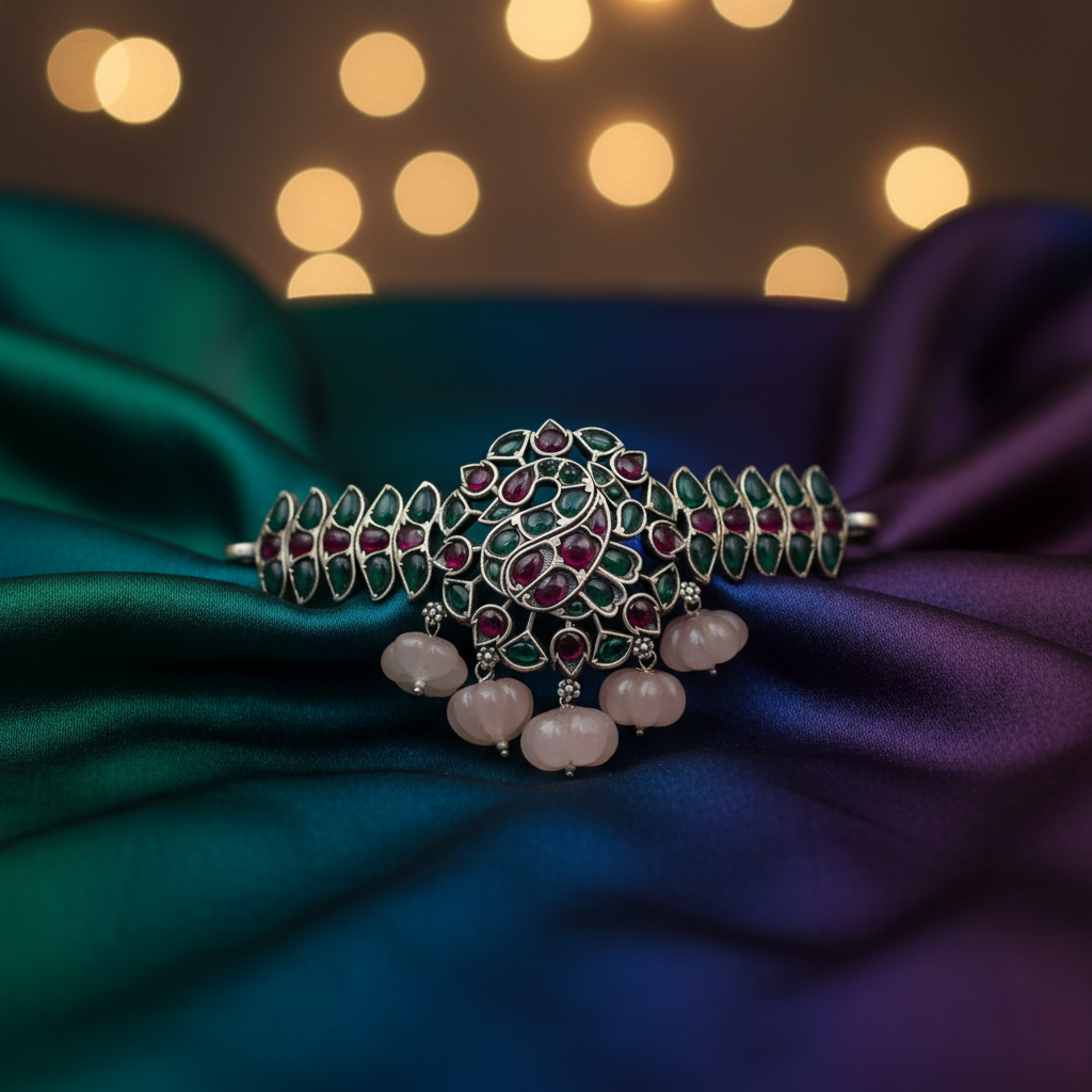 Antique Silver Malika Kundan Necklace