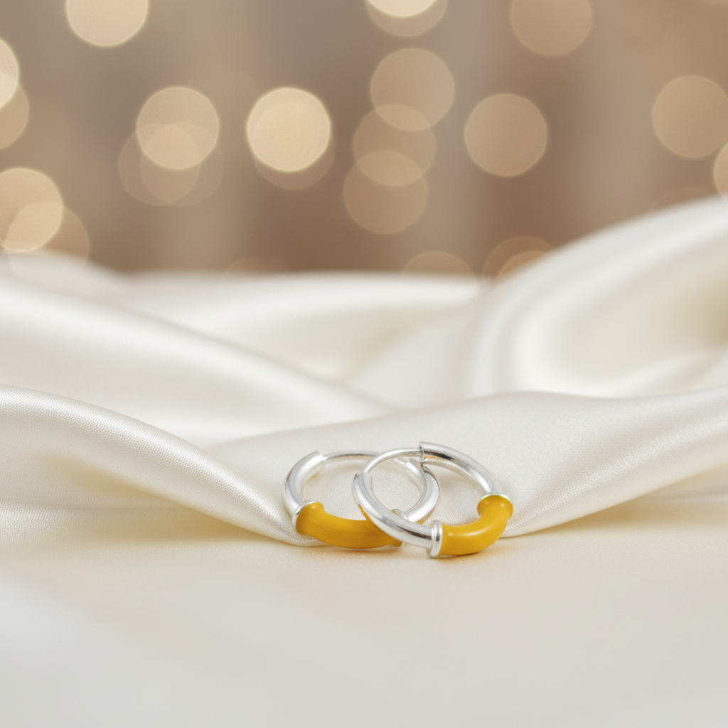 925 Sterling Silver Amaya Epoxy Hoop Earring