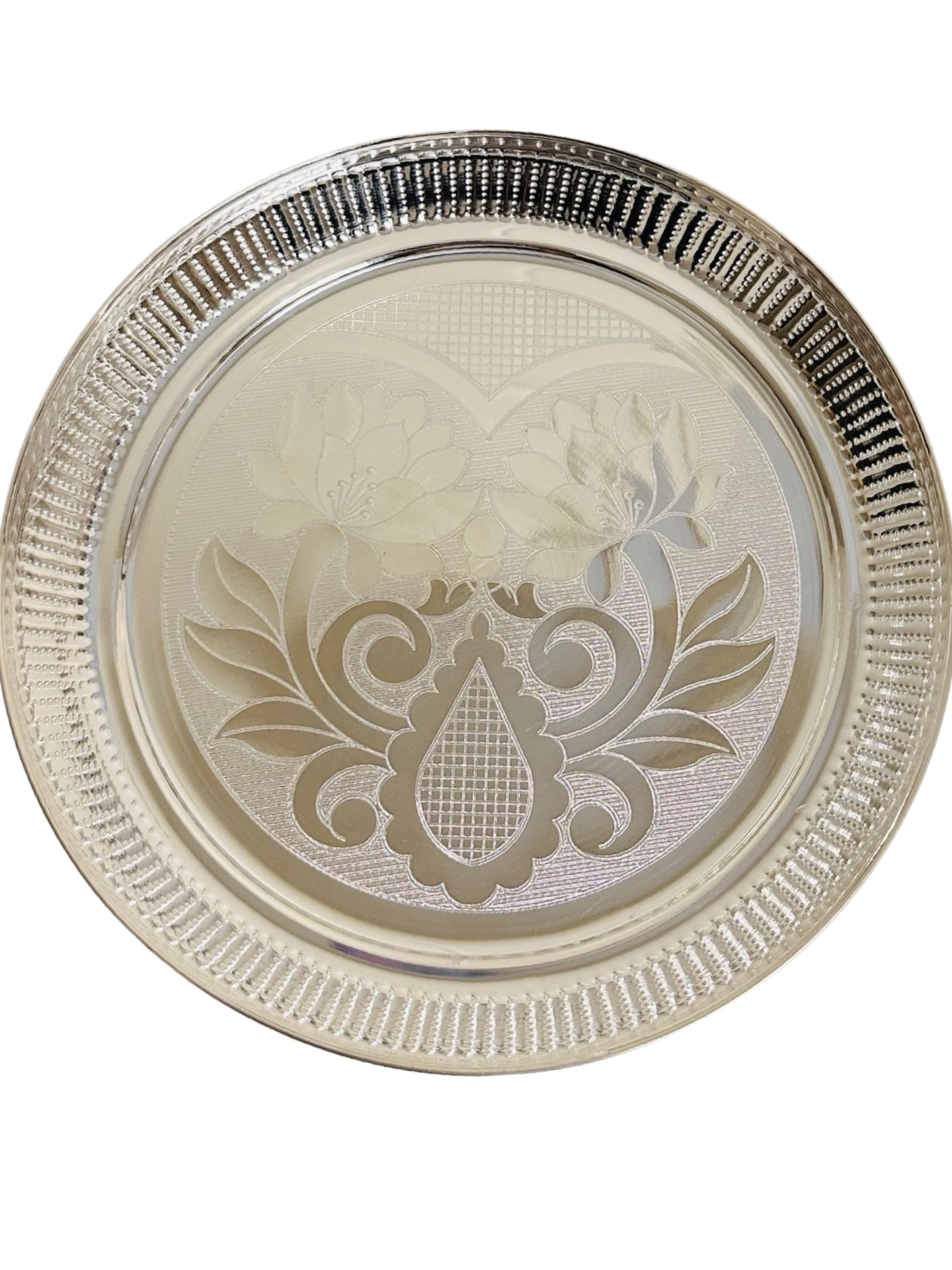 925 Silver Engraved Plate 7.8 inches