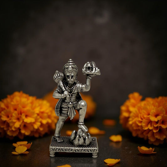 925 Silver Antique Hanuman 3D Idol- 2 inches