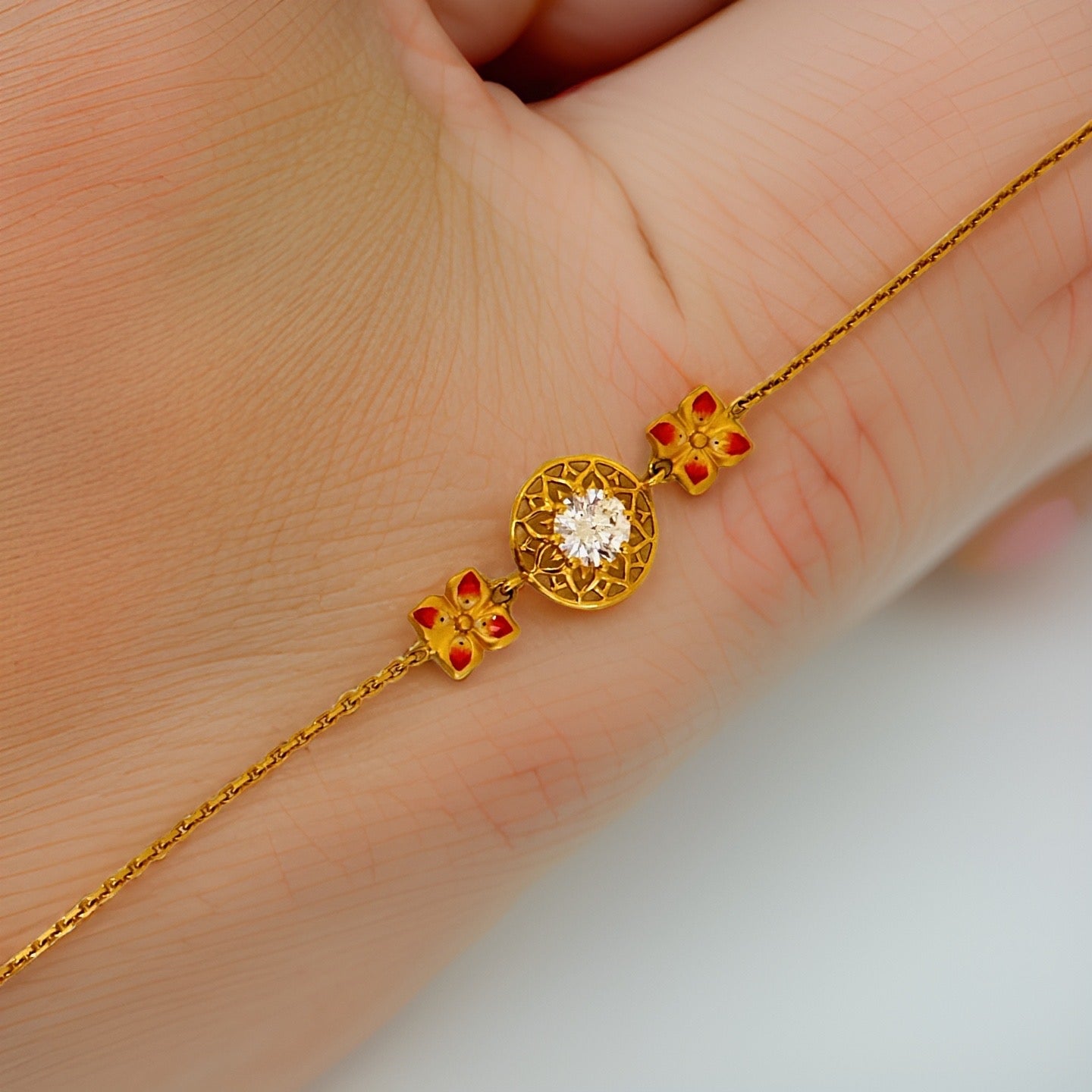 22KT Gold Floral Bracelet
