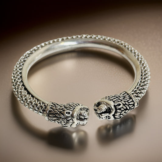 Silver Dragon Kada Bracelet size 2-6