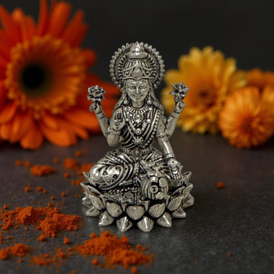 925 Silver Antique Lakshmi 3D Idol- 1.5 inches