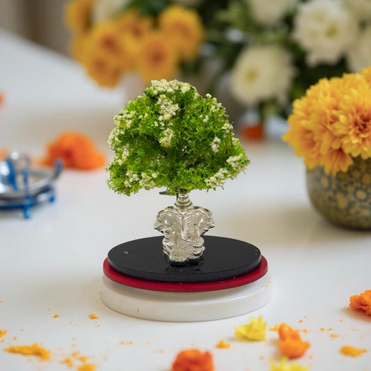 925 Silver Ganesh Under Tree - 2.5 inches