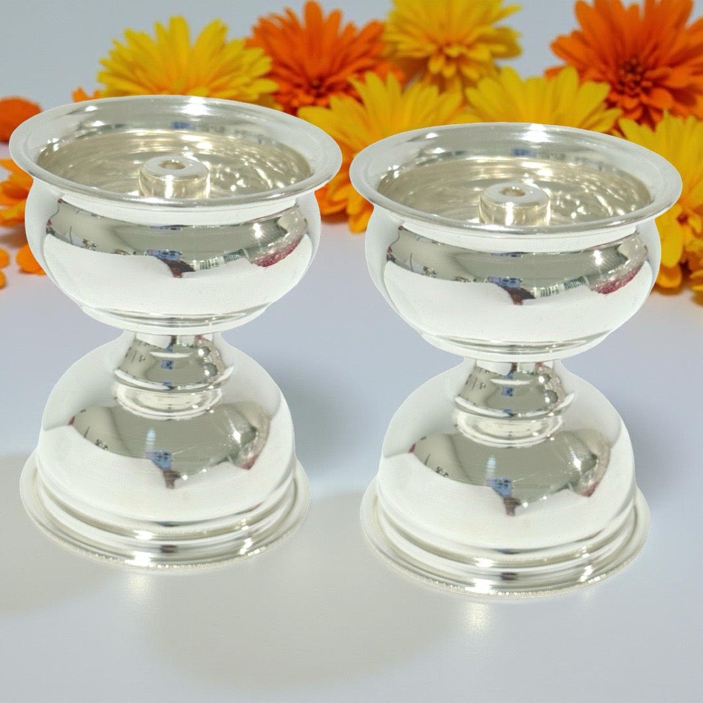 925 Silver Plain Time Deepam 2.3 Inches