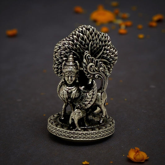 925 Silver Antique Kamadenu-Karpakavriksham  3D Idol- 1.1 inches
