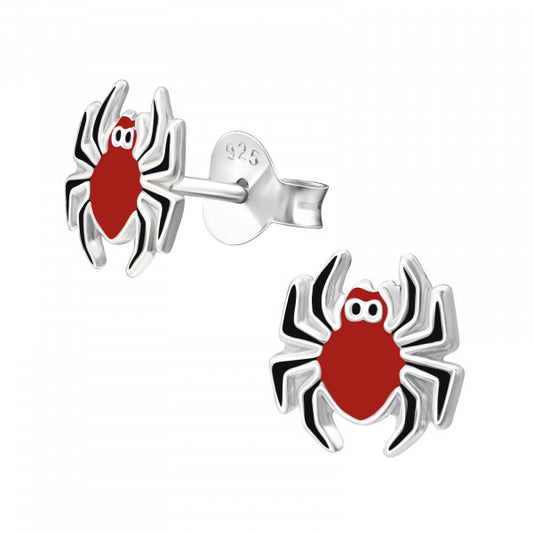 925 Silver Epoxy Spider Stud Earrings