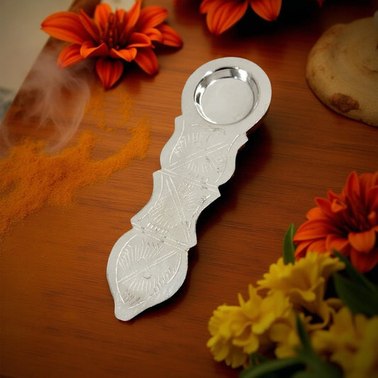 Silver Karpur Arti Diya 5.5 Inches