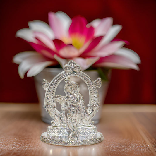 Silver Krishna 2D Idol-1 inches