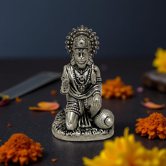 925 Silver Antique Hanuman 3D Idol- 1.8 inches