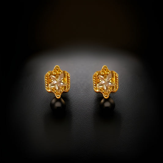 22KT Gold Stone Stud Earrings