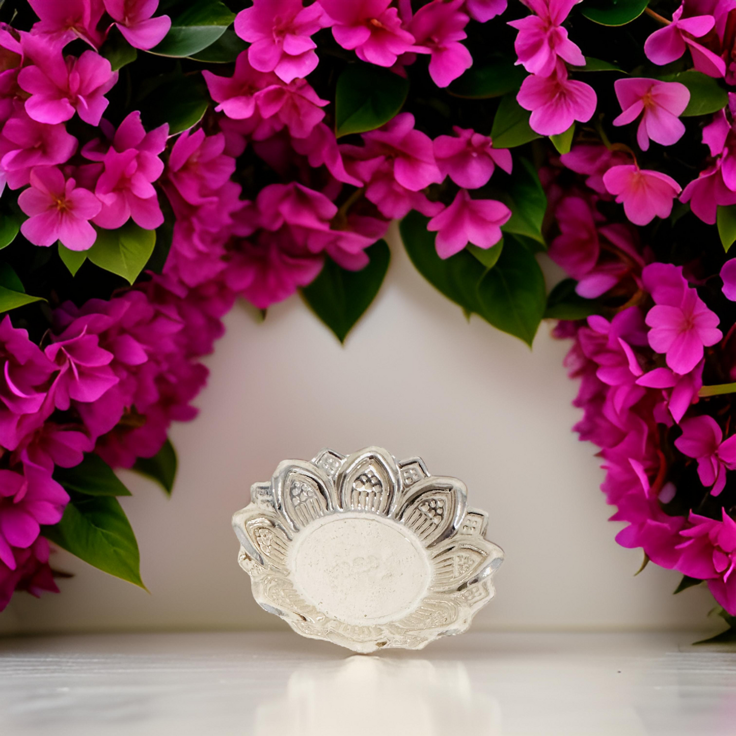 925 Silver Floral Mini Plate 1.5 Inches