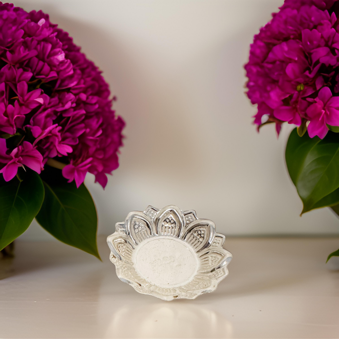 925 Silver Floral Mini Plate 1.5 Inches