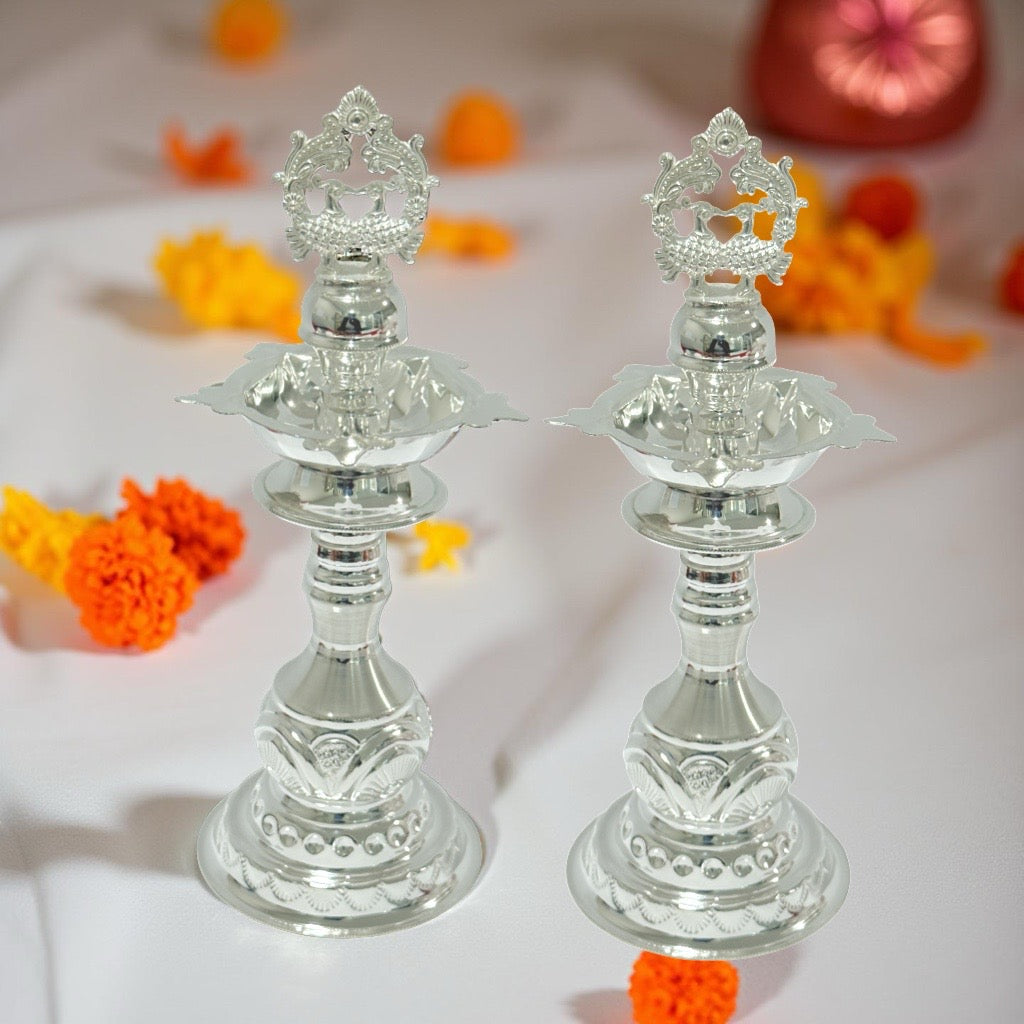 Deetya 925 Silver Diya Inches