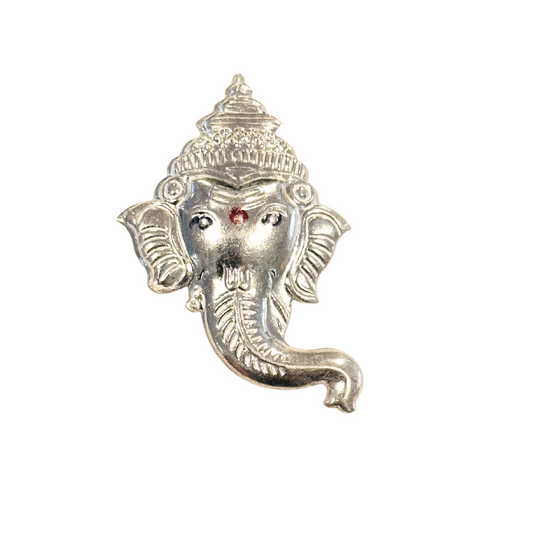 Silver Ganesha Face For Turmeric Murti