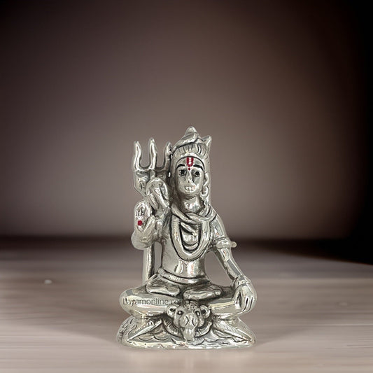 Antique 999 Fine Silver Siva Idol-2.6 Inches