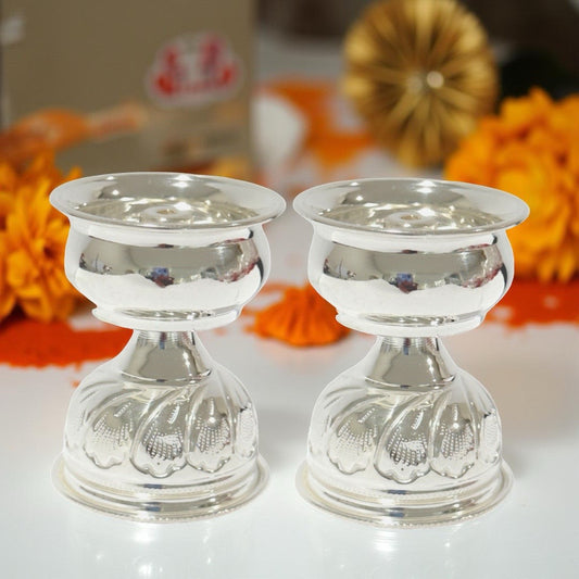 925 Silver Nakshi Time Deepam 2.3 Inches