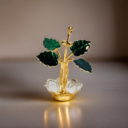 Gold Plated Silver Mini Tulsi Plant-1.3 Inches