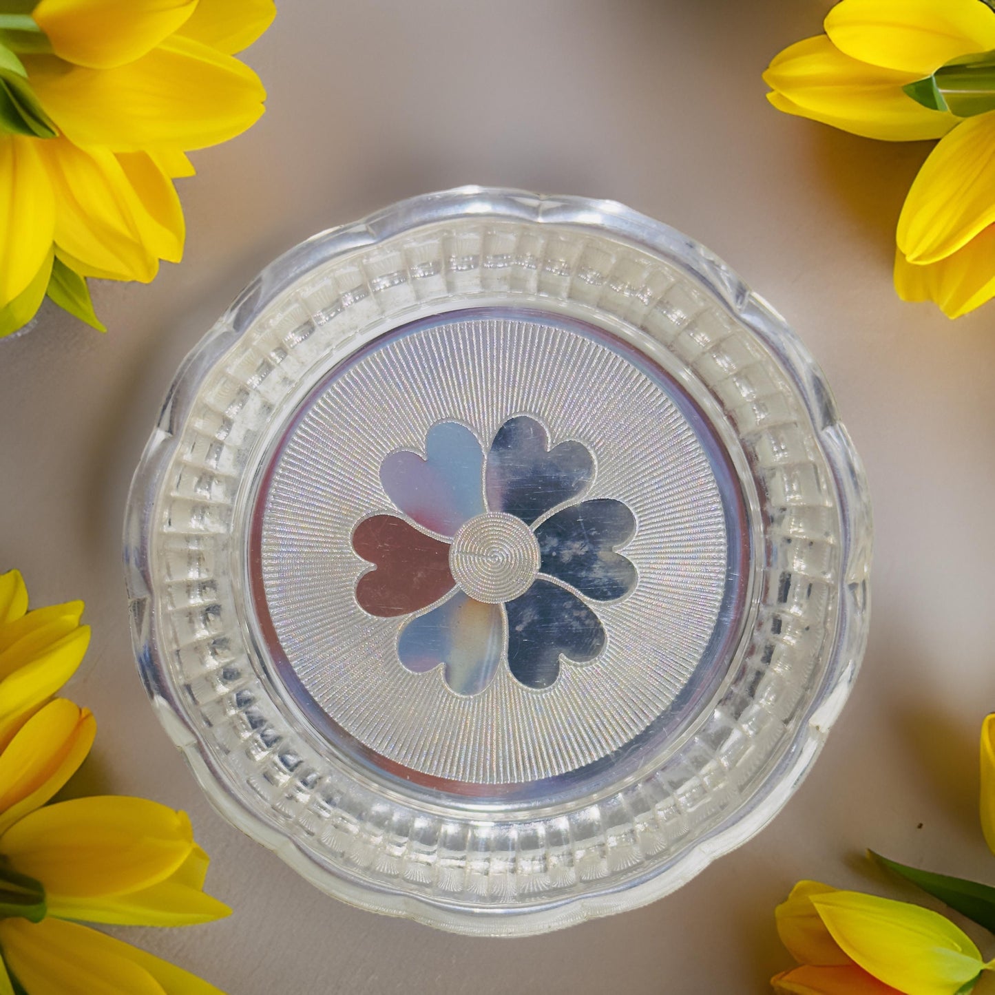 Silver Engraved Pooja Plate (3.3 inches)